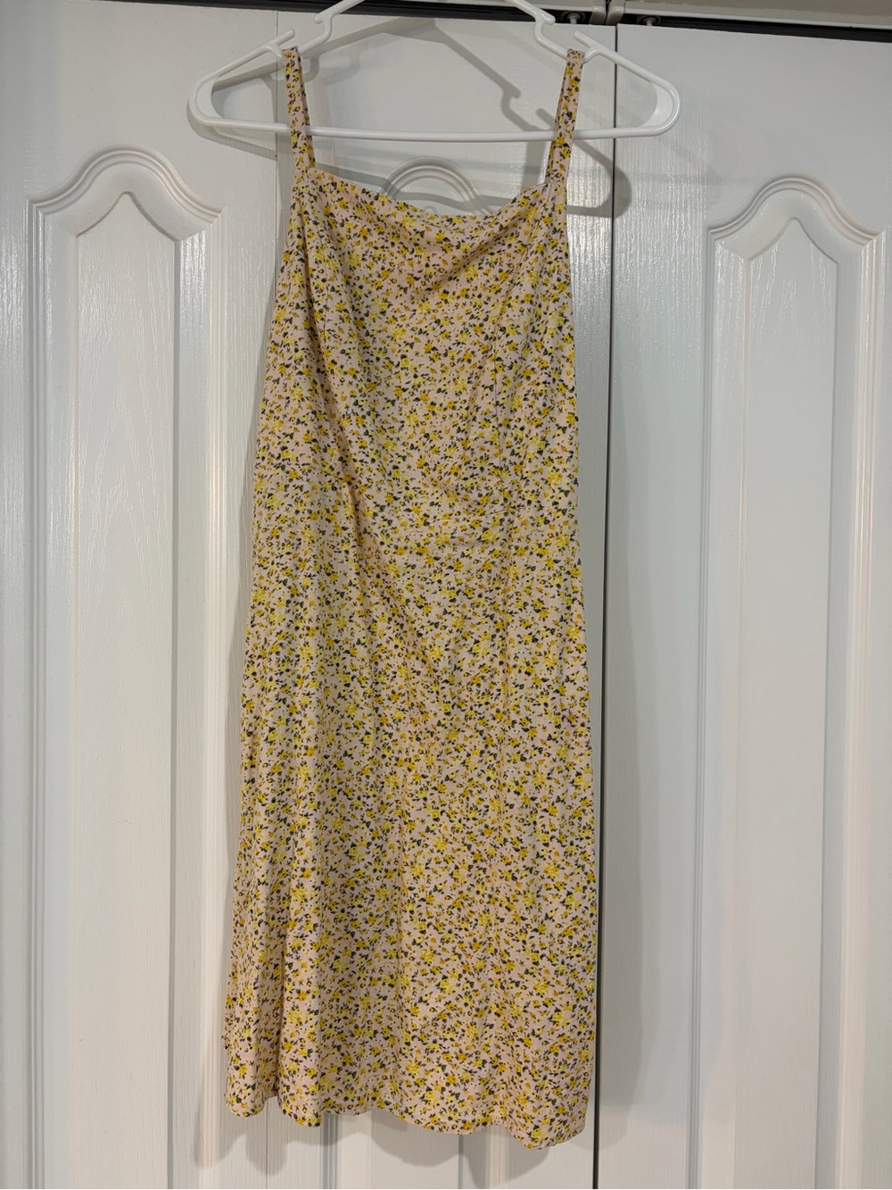 Old Navy Yellow Floral Midi Slip Skirt